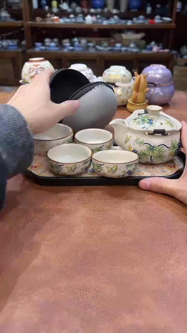 真的很便宜会开片的旅行茶具