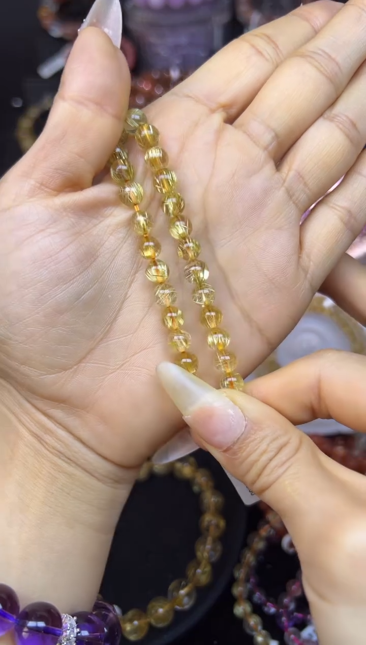 未镶嵌手串水晶金发晶6.7mm