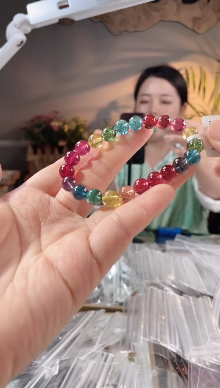 【闪购商品】碧玺手链未镶嵌单圈手链8.5+