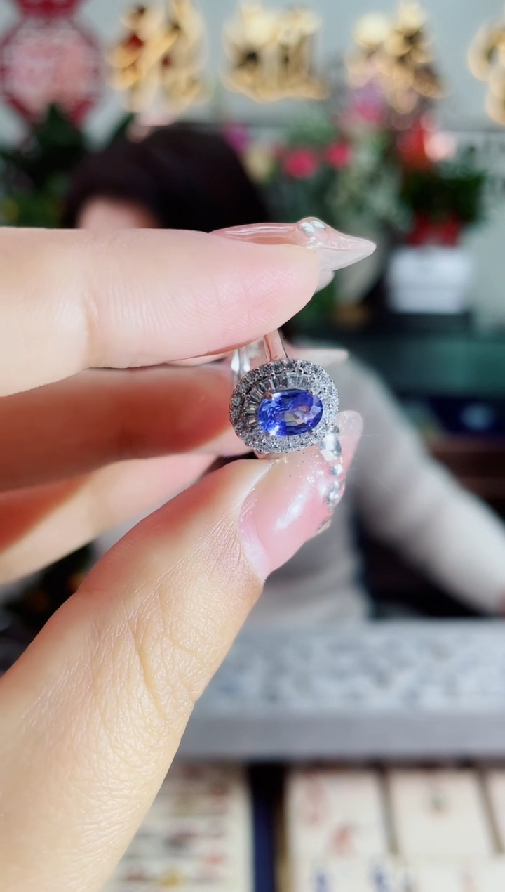 【闪购商品】蓝宝石戒指银S925镶嵌戒指