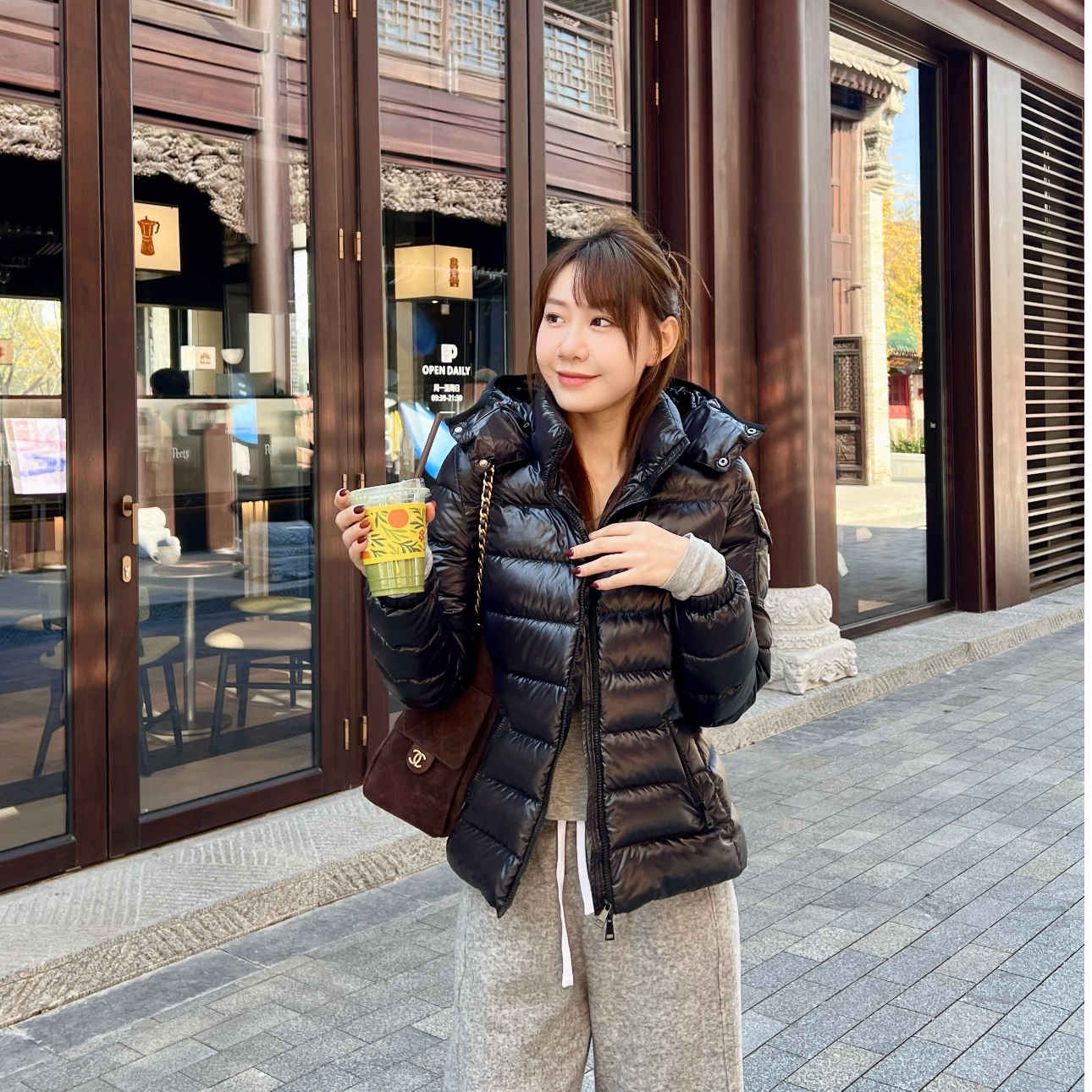 全新经典M家鹅绒保暖女款王菲同款连帽