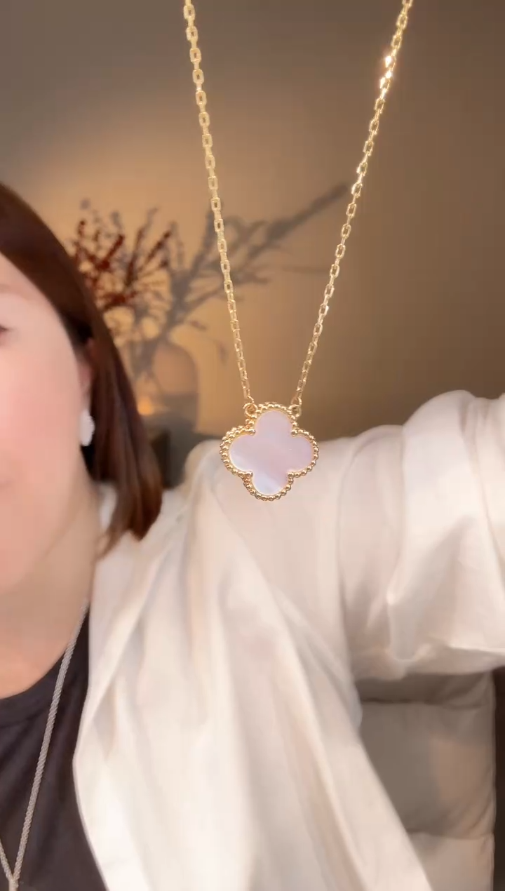 【闪购商品】贝壳（贝母）项链18K金镶嵌3g白色