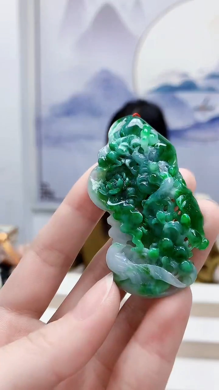 未镶嵌定制翡翠4852ry-毛货挂件7