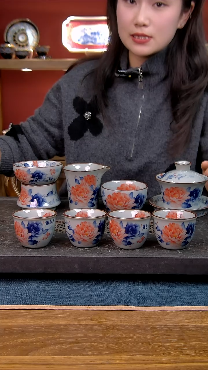 简装家用款8件套 老陶泥开片纹陶瓷茶具