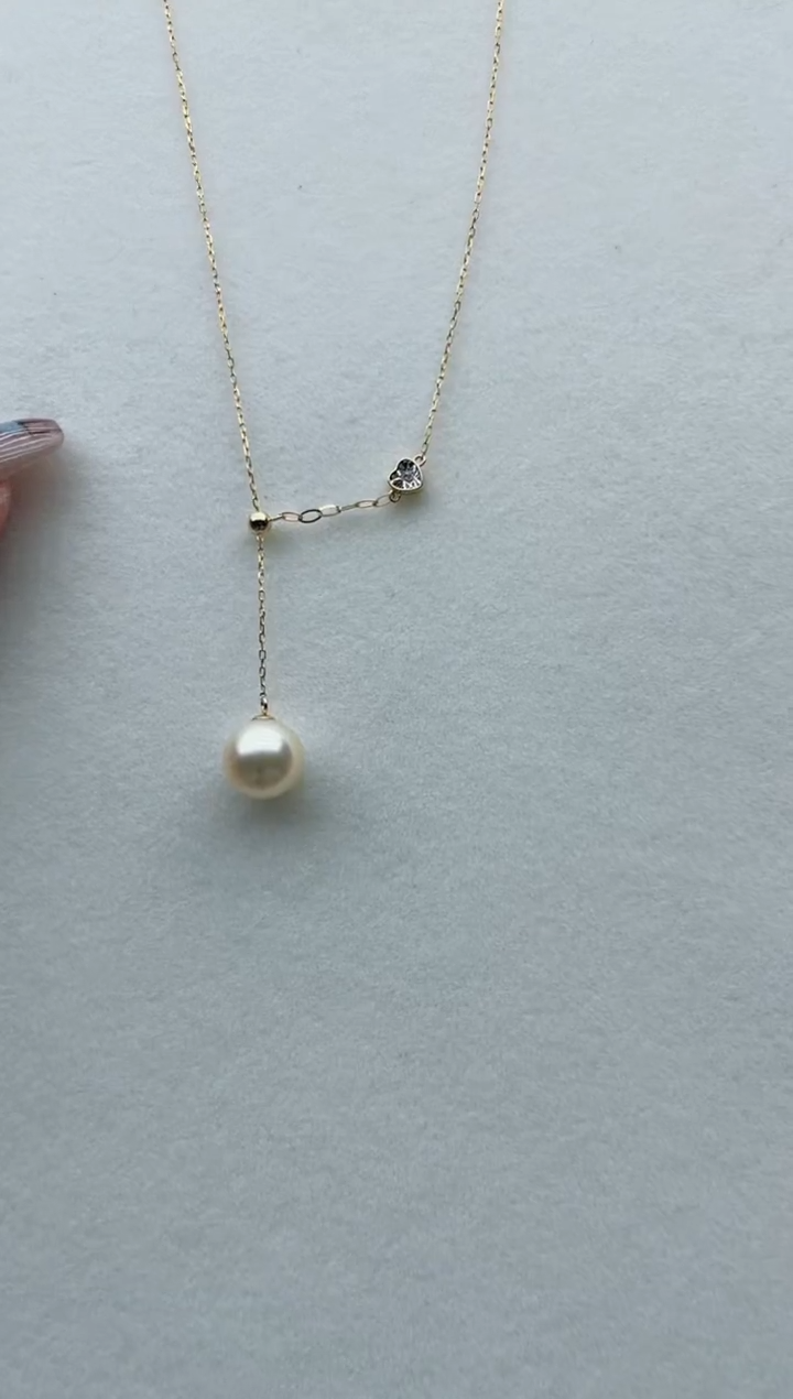 【闪购商品】18K金镶嵌海水珍珠套链17