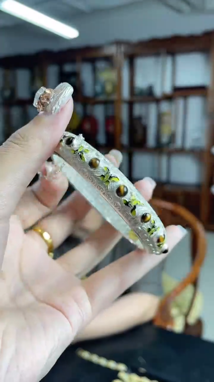 非遗手工花丝镶嵌镯子