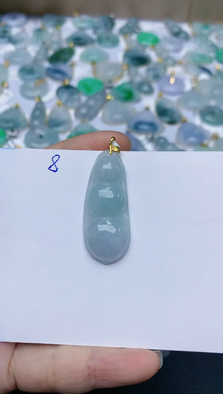 【闪购商品】翡翠颈饰18K金镶嵌天然翡翠A货    