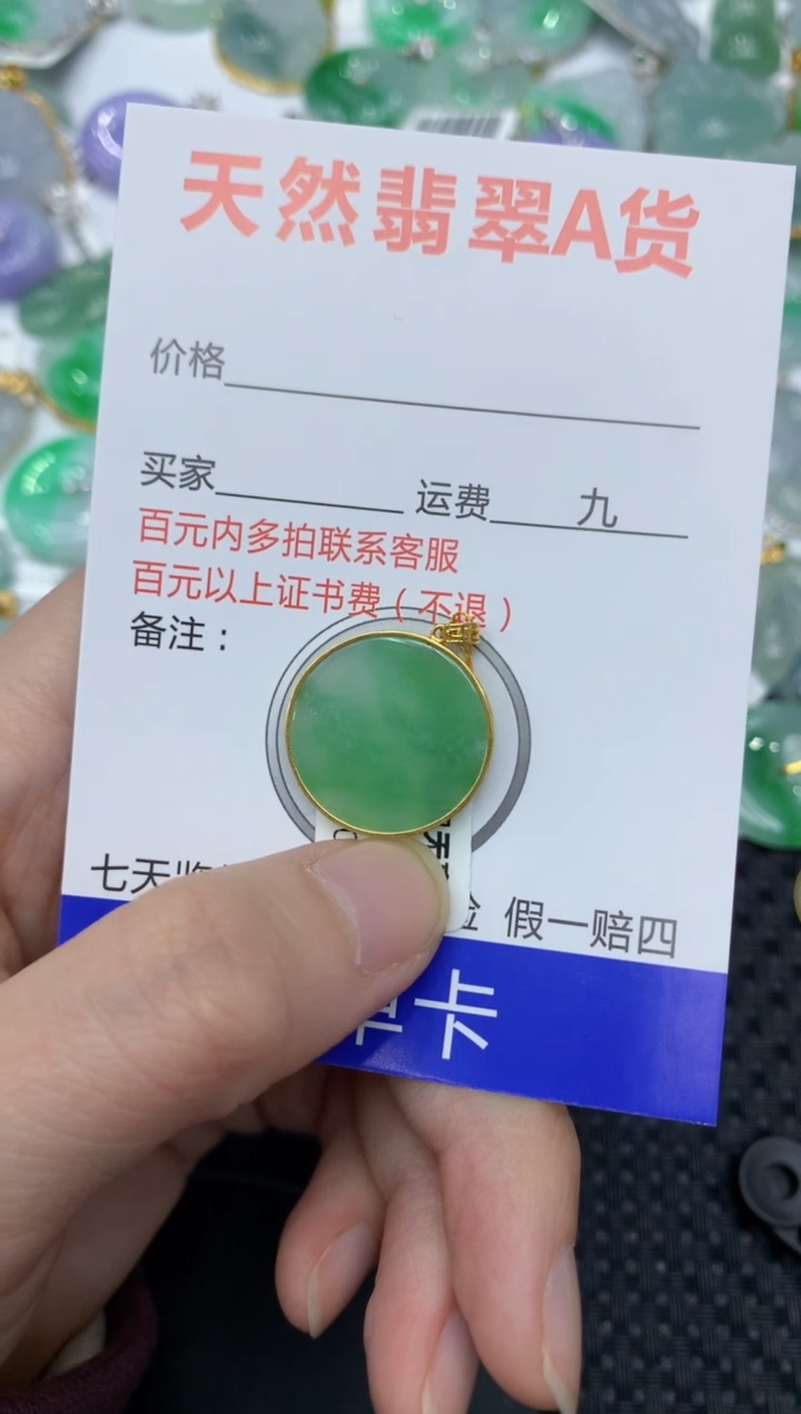 【闪购商品】翡翠颈饰18K金镶嵌1111111111