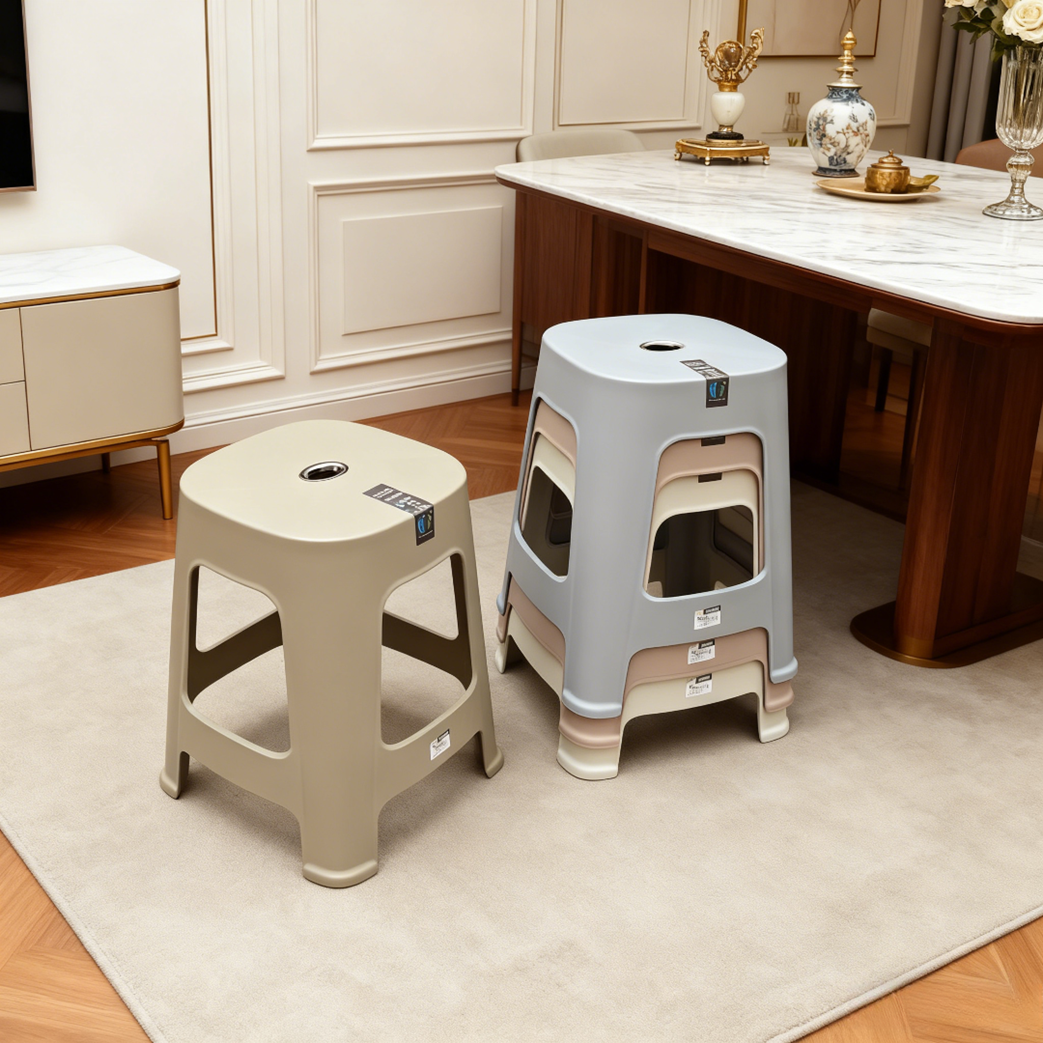 【六个装】加厚凳王家用小凳高凳1815客厅简约凳子板凳塑料凳胶凳