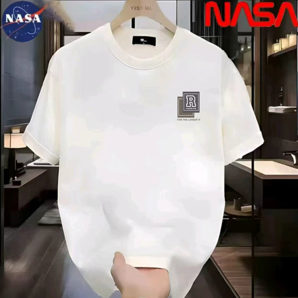 【NASA联名】纯棉夏季圆领短袖T恤休闲百搭宽松时尚男女同款休闲50