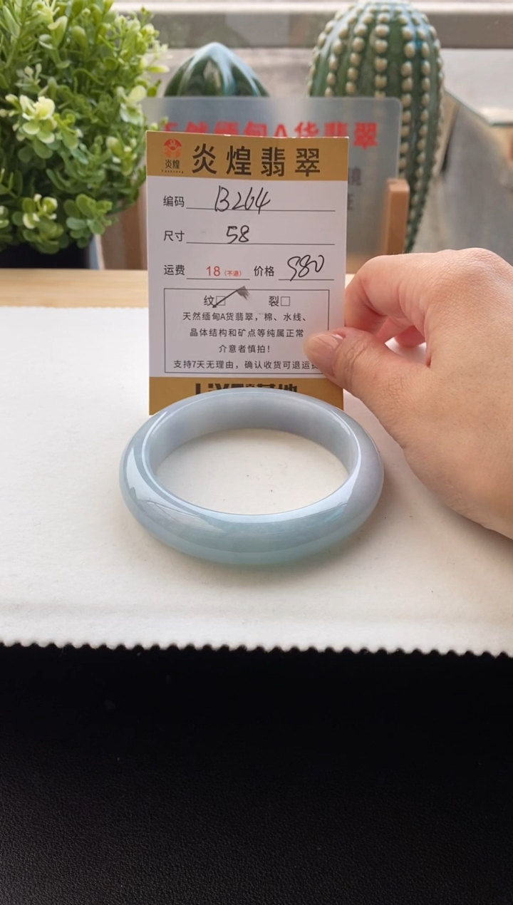 未镶嵌手镯翡翠圈口58编码b264