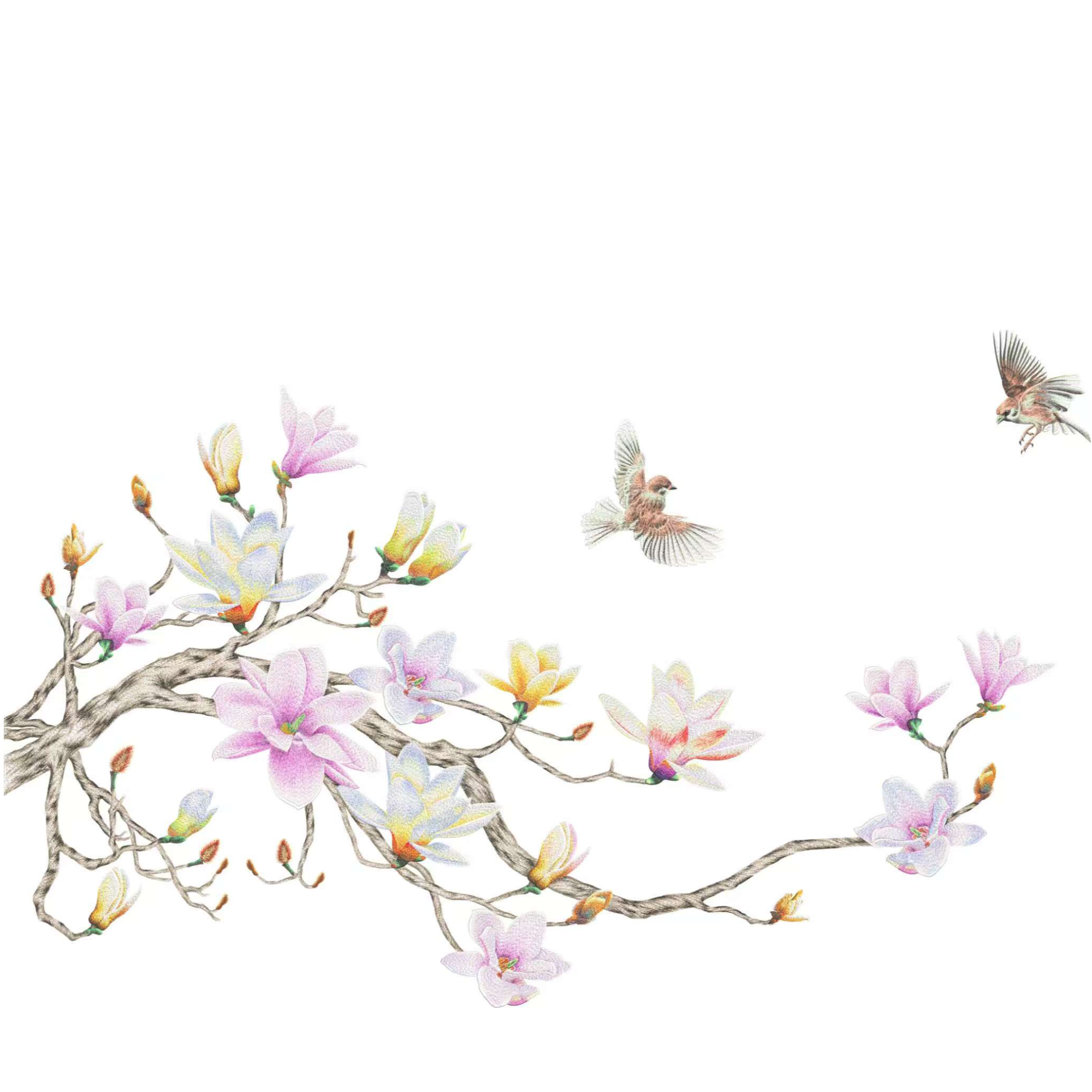 禅意新中式独绣家居背景冰清玉洁图