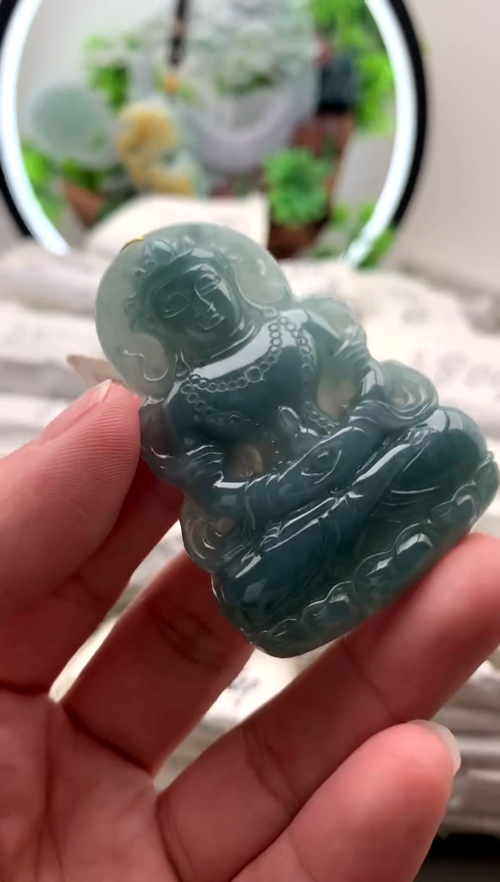【闪购商品】翡翠颈饰未镶嵌渡母观音【品质一般能接受再拍】