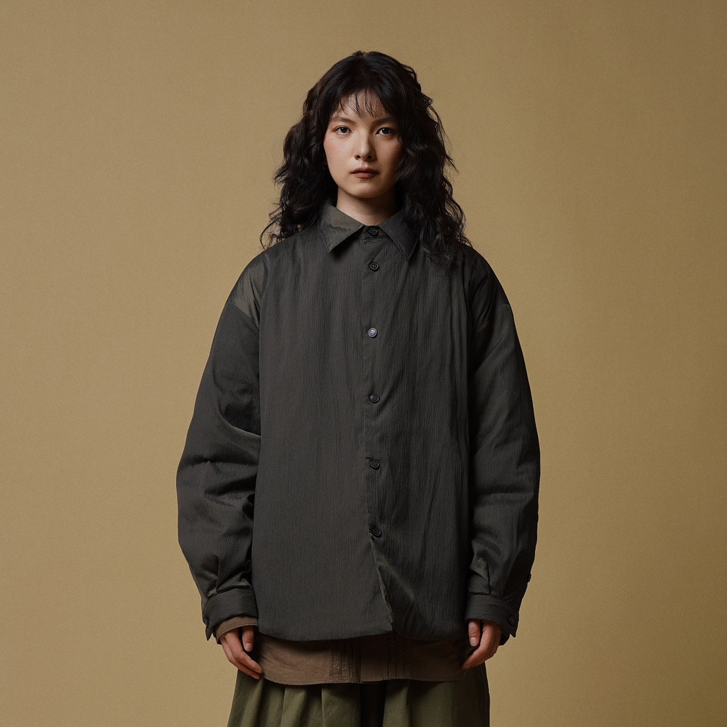 休闲百搭潮流轻薄衬衫型羽绒外套8671