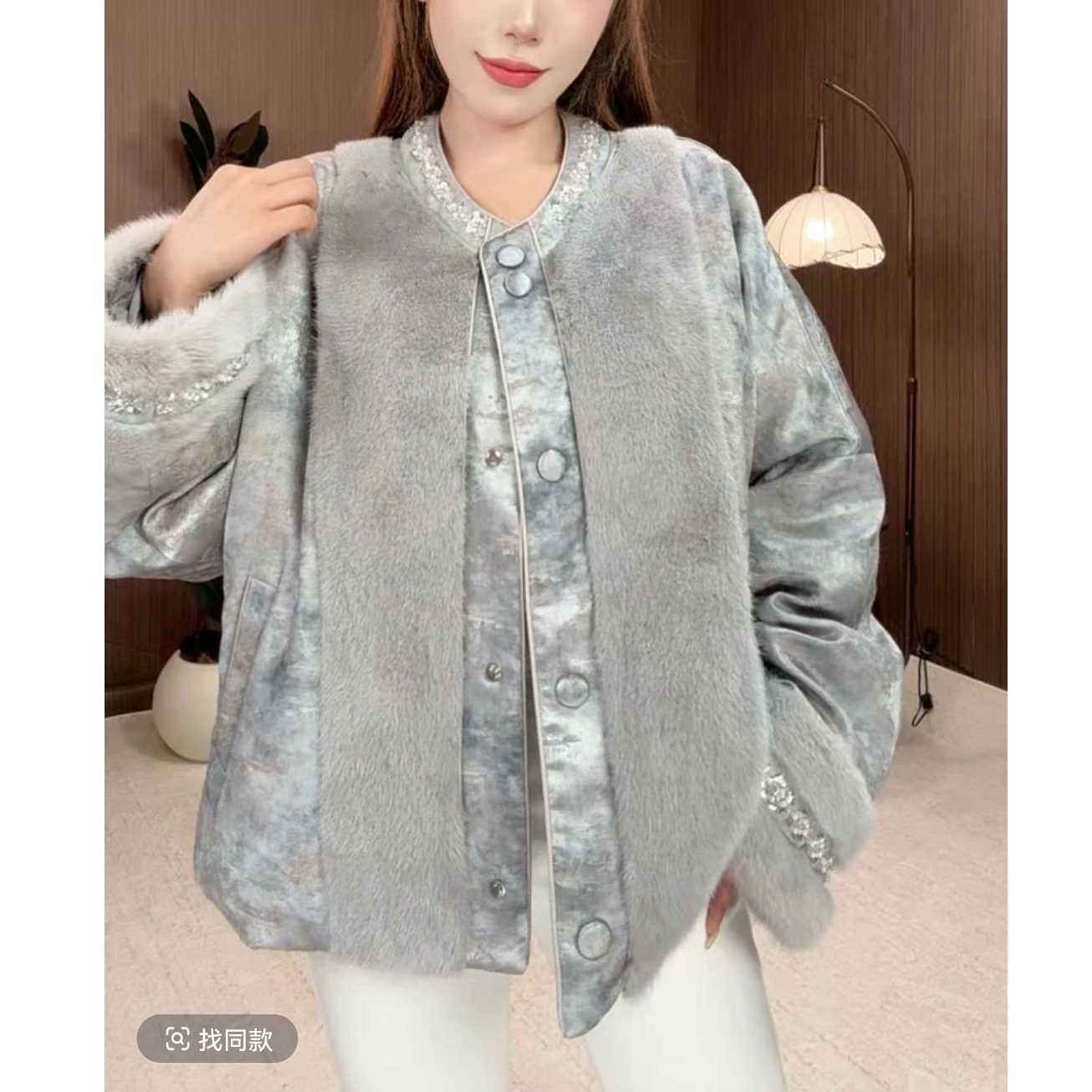 2026年新款新中式女装时尚爆款外套  高奢水貂  90零白鹅绒 -0823