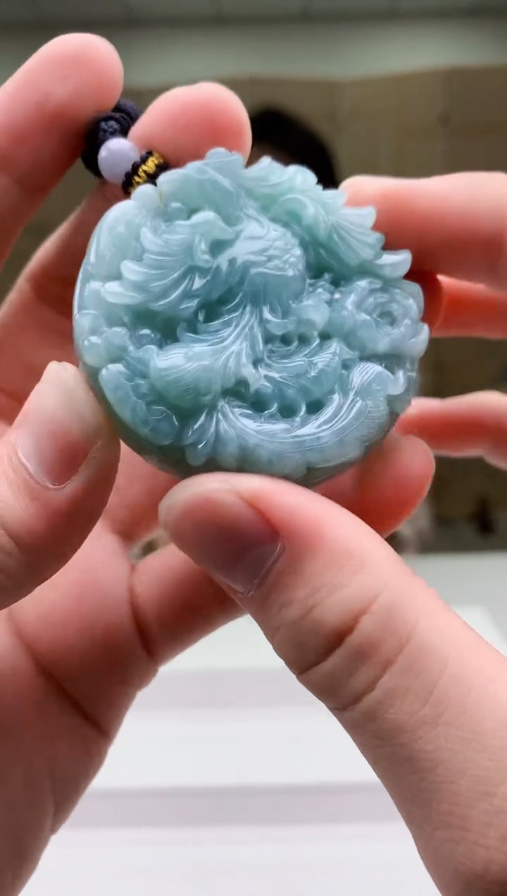 【闪购商品】定制翡翠未镶嵌5156bb-毛货挂件40