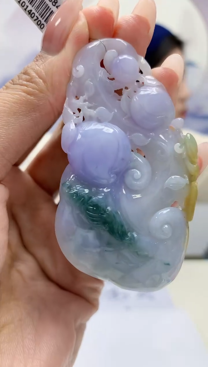 【闪购商品】定制翡翠未镶嵌0405MM-毛货挂件142