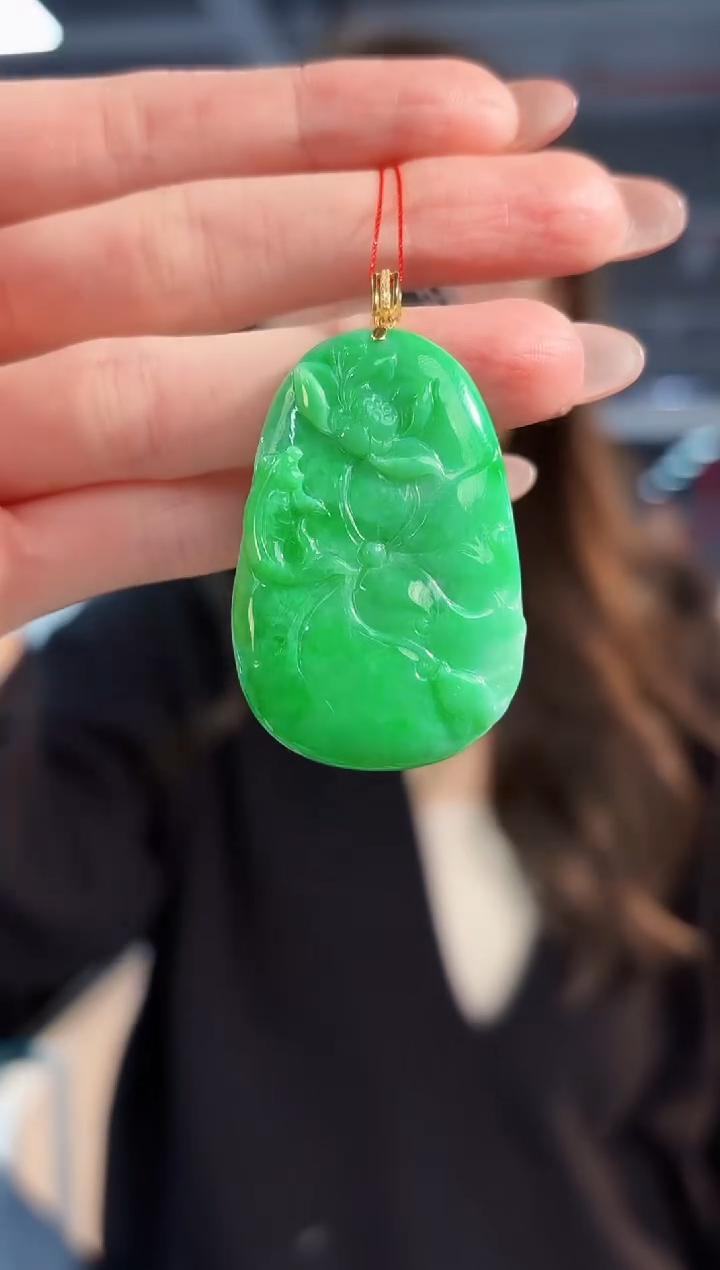 【闪购商品】翡翠颈饰18K金镶嵌缅料A货/支持复检/一件