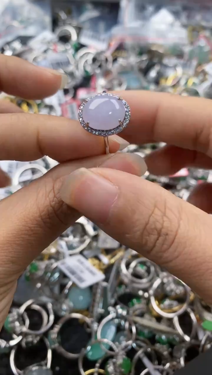 银S925镶嵌戒指翡翠222---8