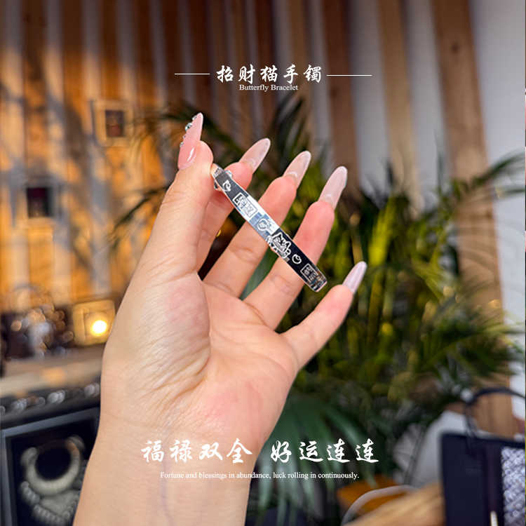 足银手镯 原创设计轻奢通用个性民族风招财足银999手工实心时尚