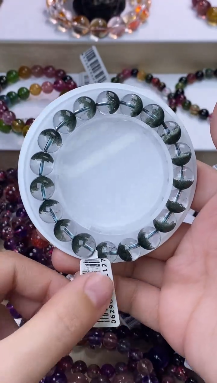 【闪购商品】水晶手链未镶嵌聚宝盆绿幽灵单圈9m+