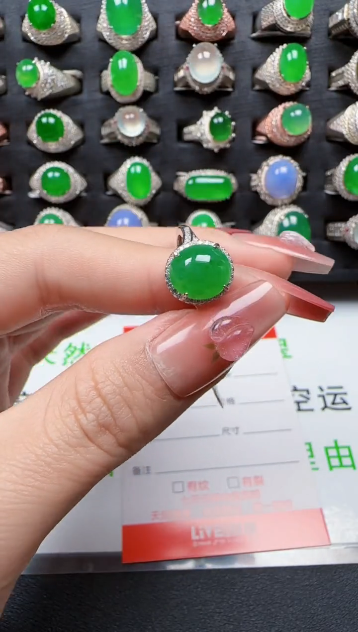 【闪购商品】翡翠戒指银S925镶嵌3233