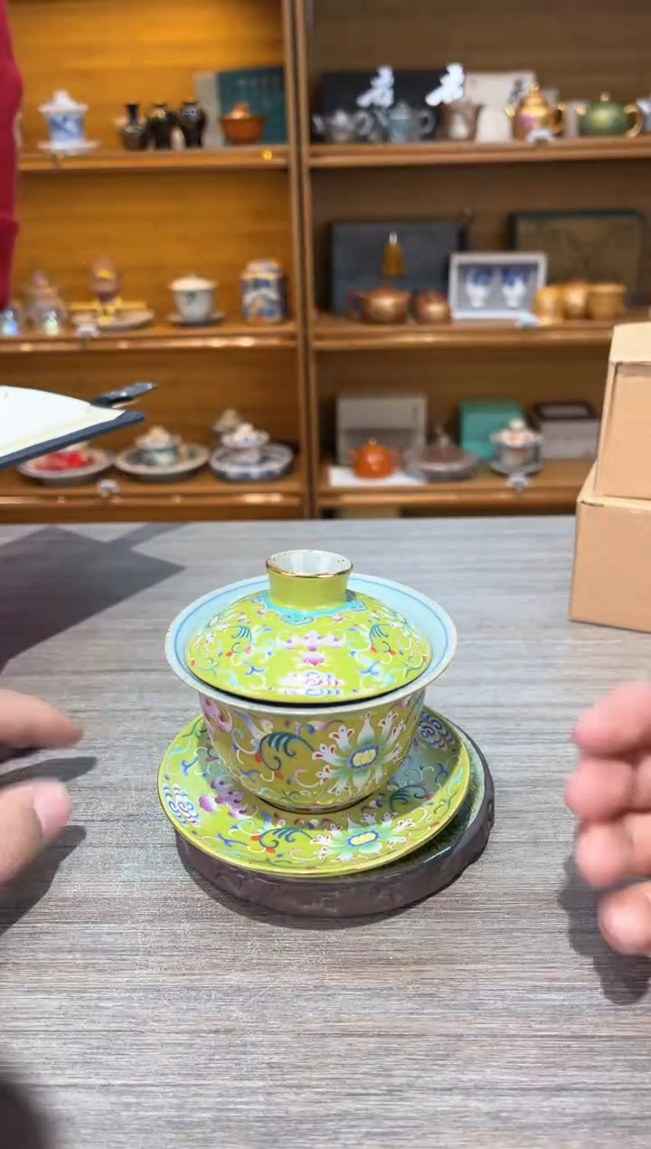 【闪购商品】浅绿缠盖碗茶具茶具