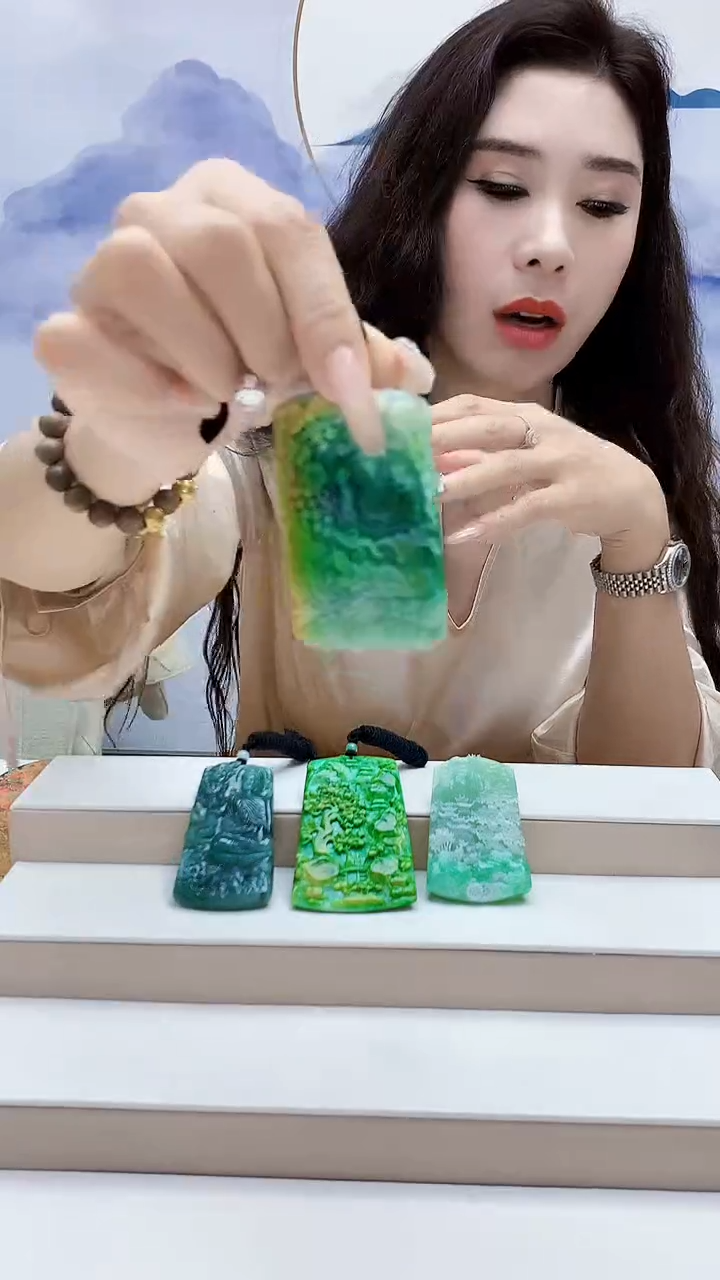 未镶嵌定制翡翠仙*?4829lr-毛货挂件57