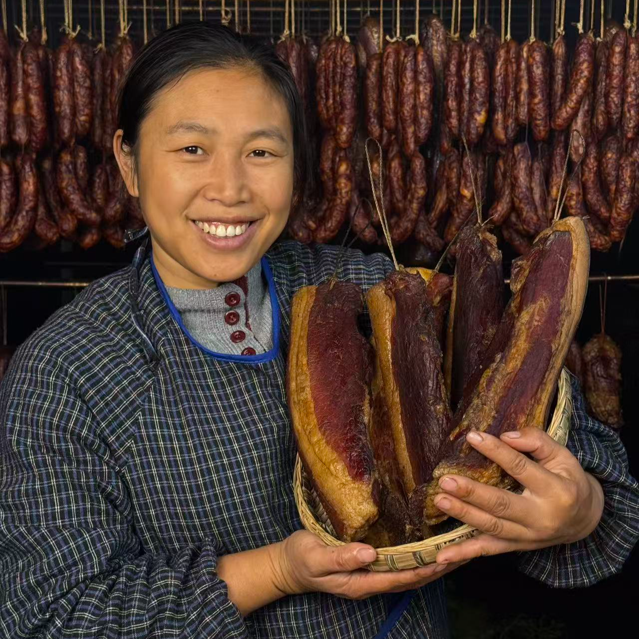 四川正宗农家烟熏后腿肉