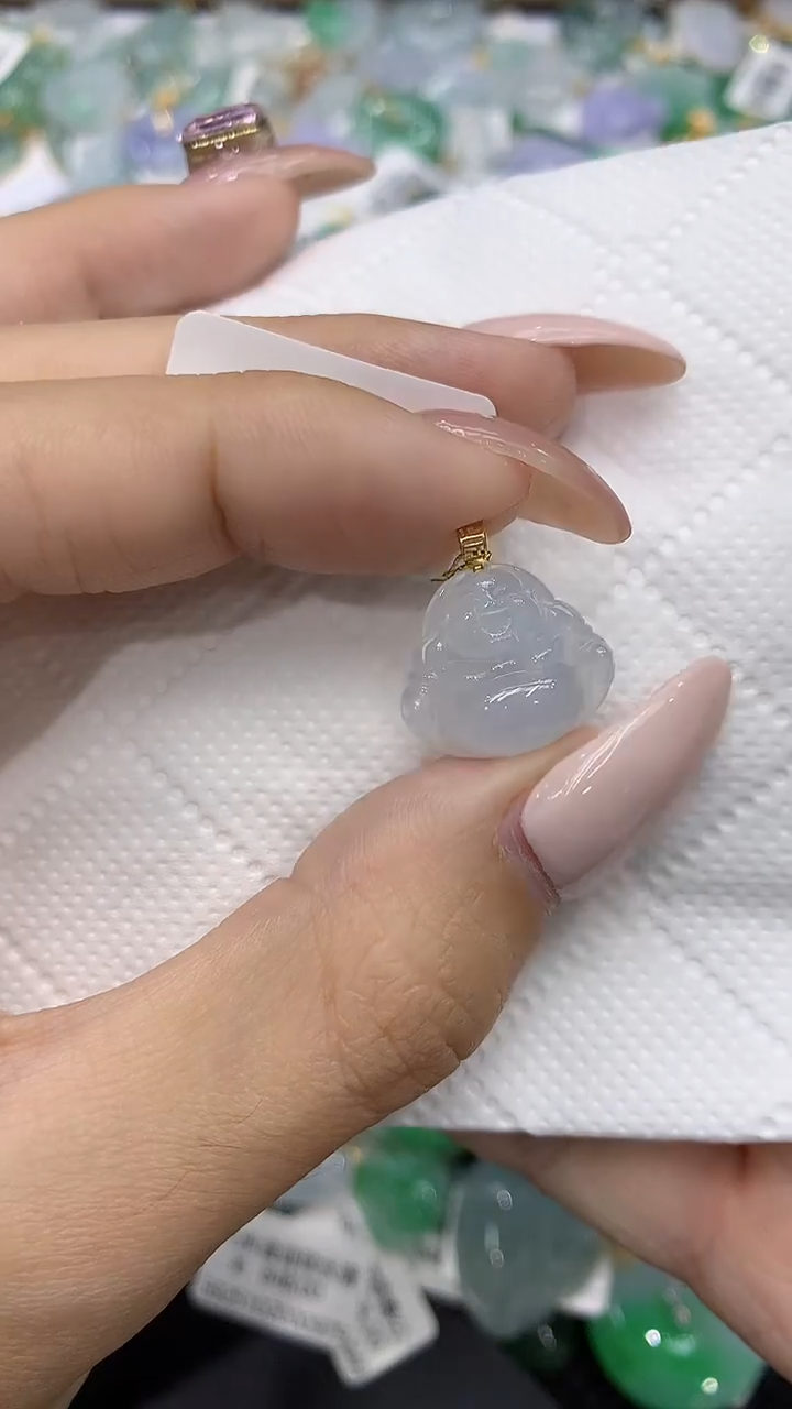 颈饰18K金镶嵌翡翠111111111111