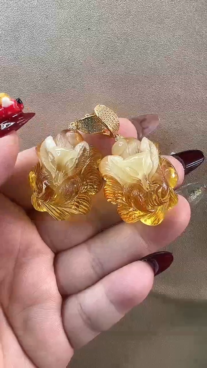 【闪购商品】琥珀耳饰未镶嵌耳环