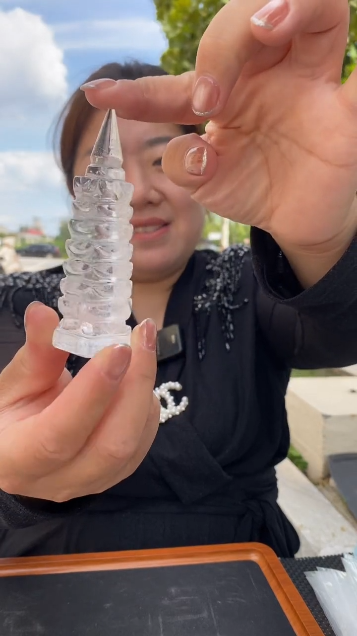未镶嵌珠宝半成品水晶白水晶文昌塔D180