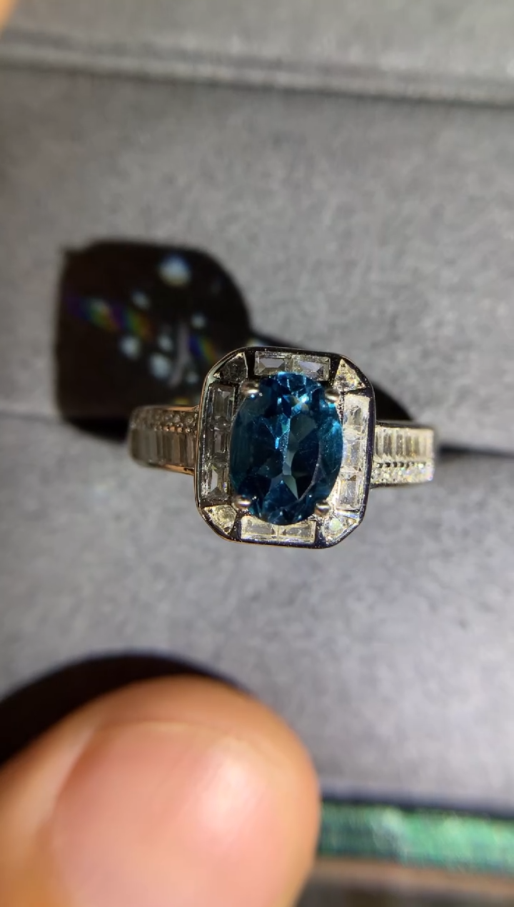 【闪购商品】托帕石戒指银S925镶嵌天然