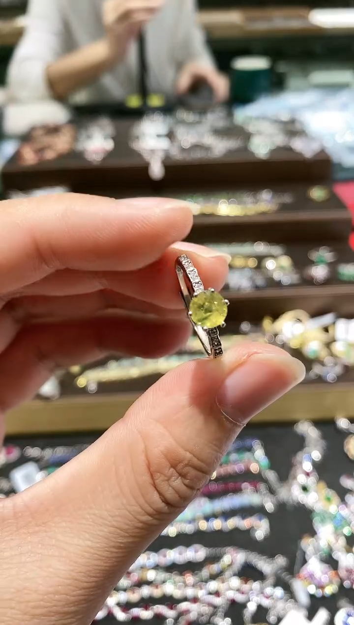 【闪购商品】蓝宝石戒指银S925镀金镶嵌戒指