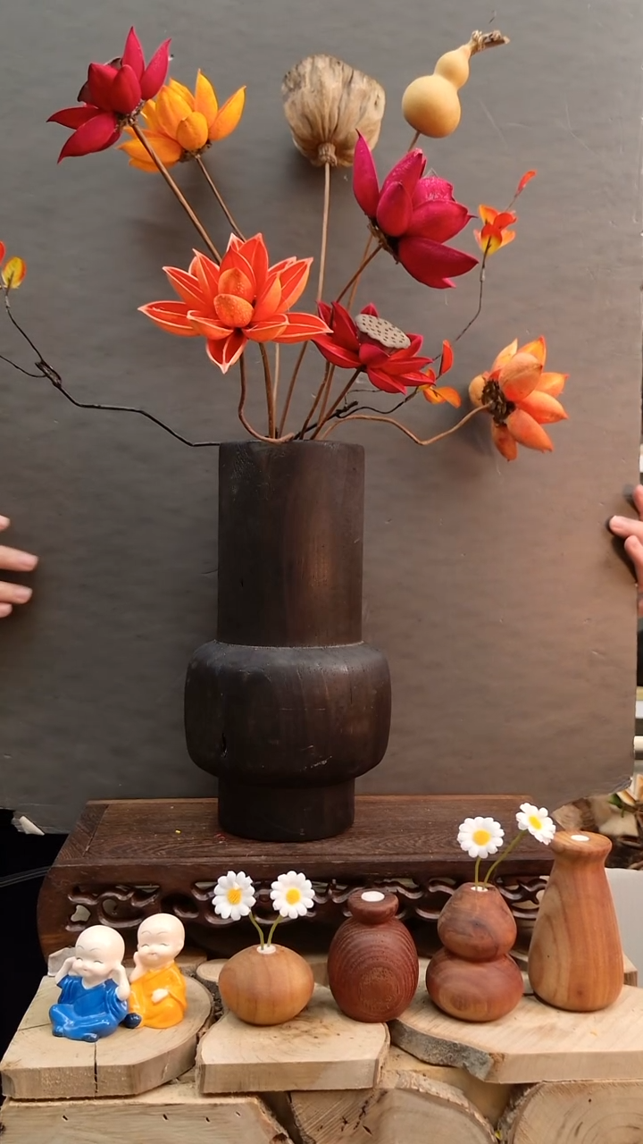 木小花瓶扩香木4个一套