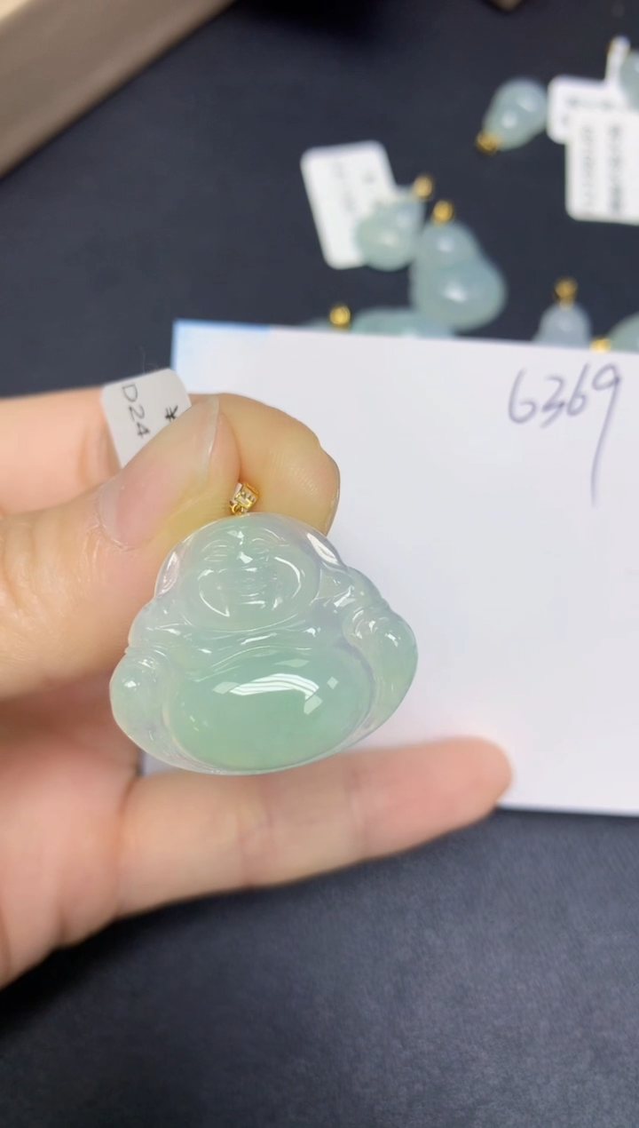 【闪购商品】翡翠挂件18K金镶嵌 天然翡翠A货