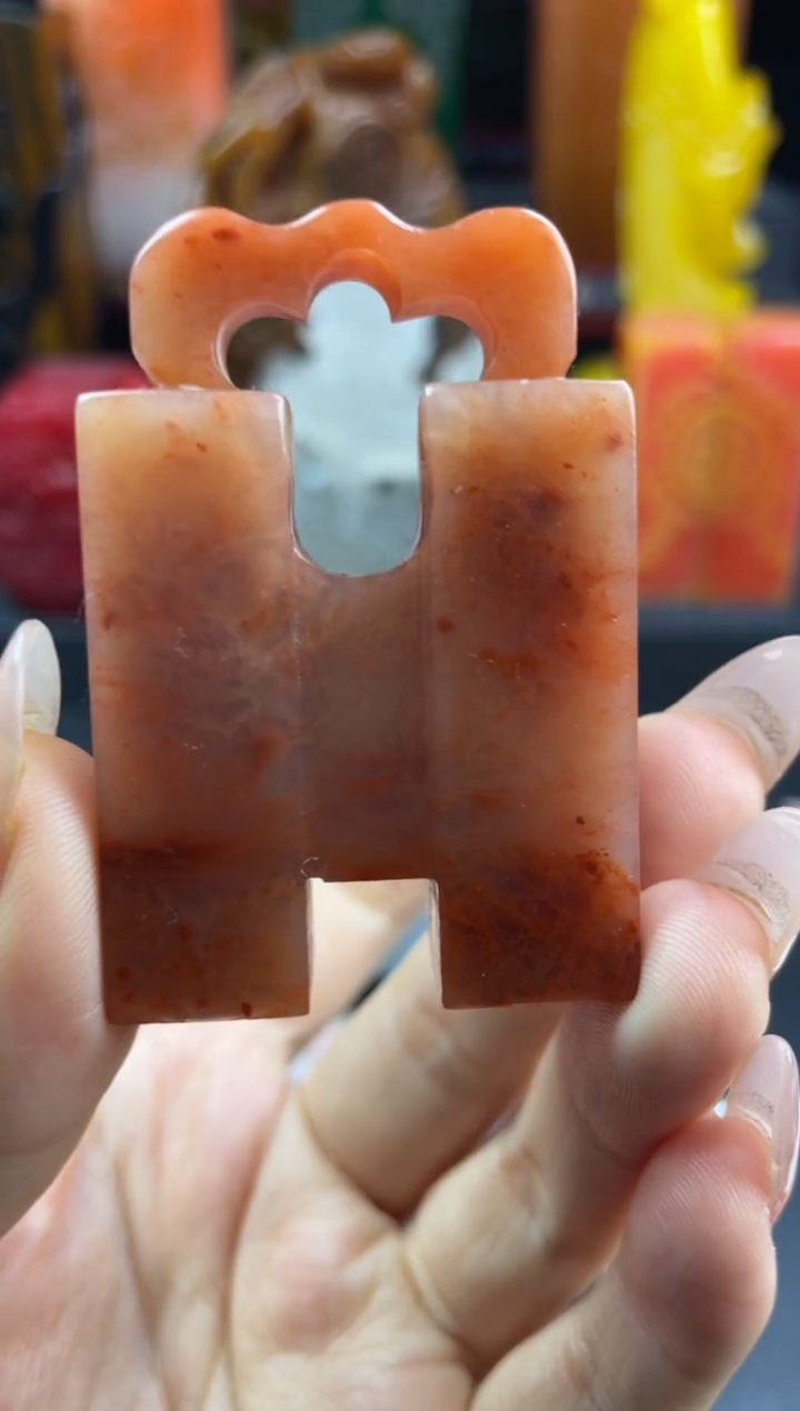 寿山石印石红石连珠印（康宁）