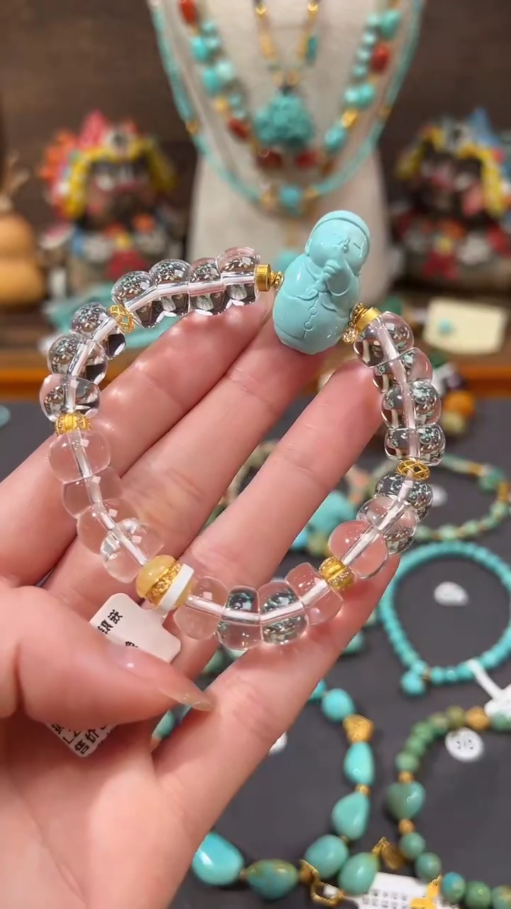 【闪购商品】水晶手链18K金镶嵌白水晶手链