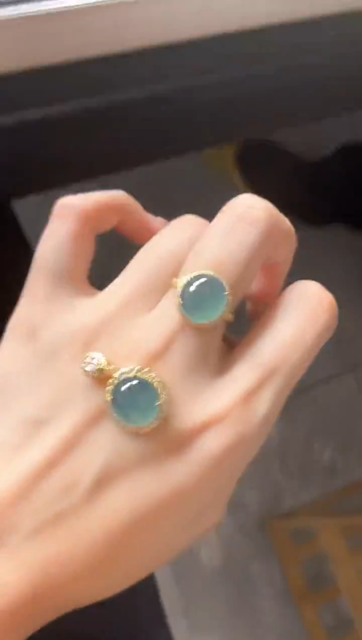 银S925镶嵌戒指翡翠51511