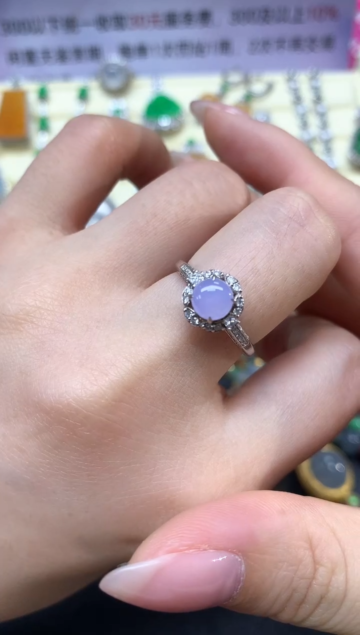 【闪购商品】翡翠戒指18K金镶嵌戒指|2750+275