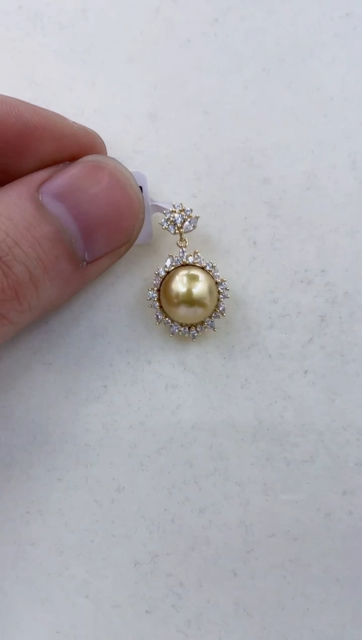 银S925镶嵌颈饰海水珍珠  