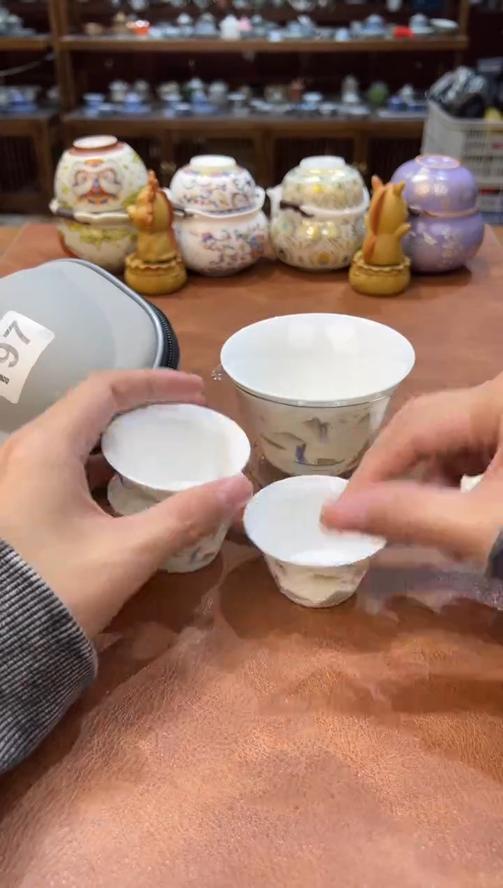 真的很便宜会开片的旅行茶具