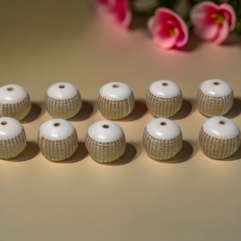 天然原色保真 猛 犸牙鎏金工艺雕刻老型珠尺寸13/14mmDIY顶珠配饰