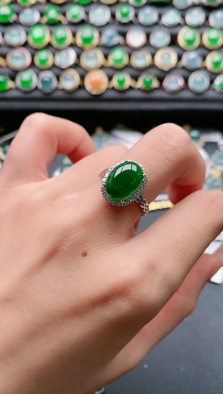 【闪购商品】翡翠戒指银S925镶嵌11111