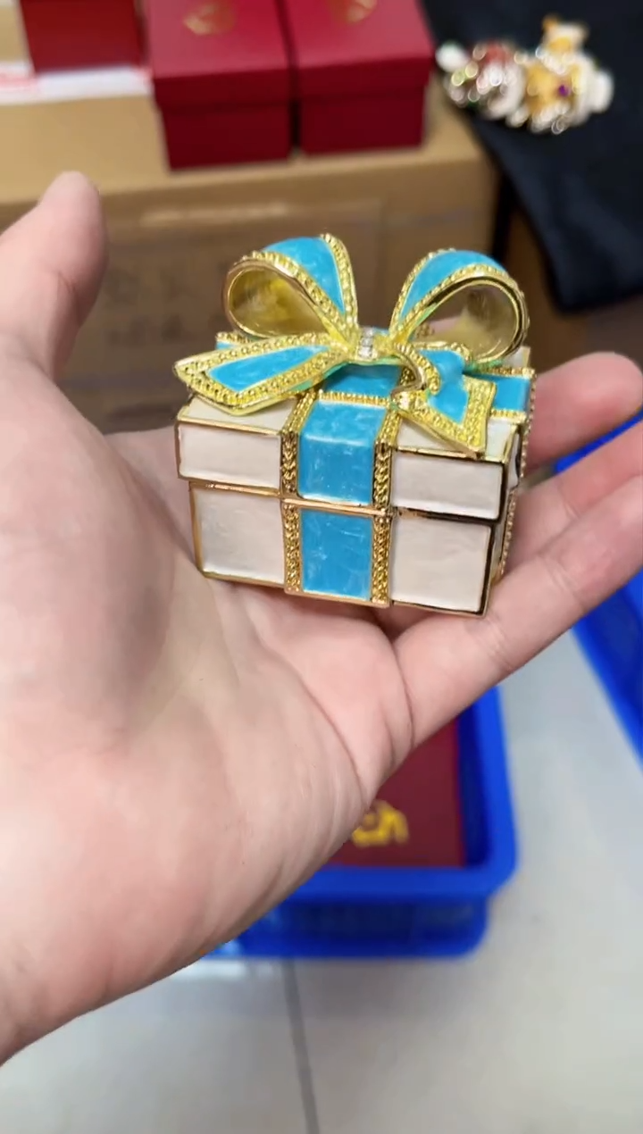 【闪购商品】瓷片年货节福福价格高质珐琅彩合金摆件首饰盒