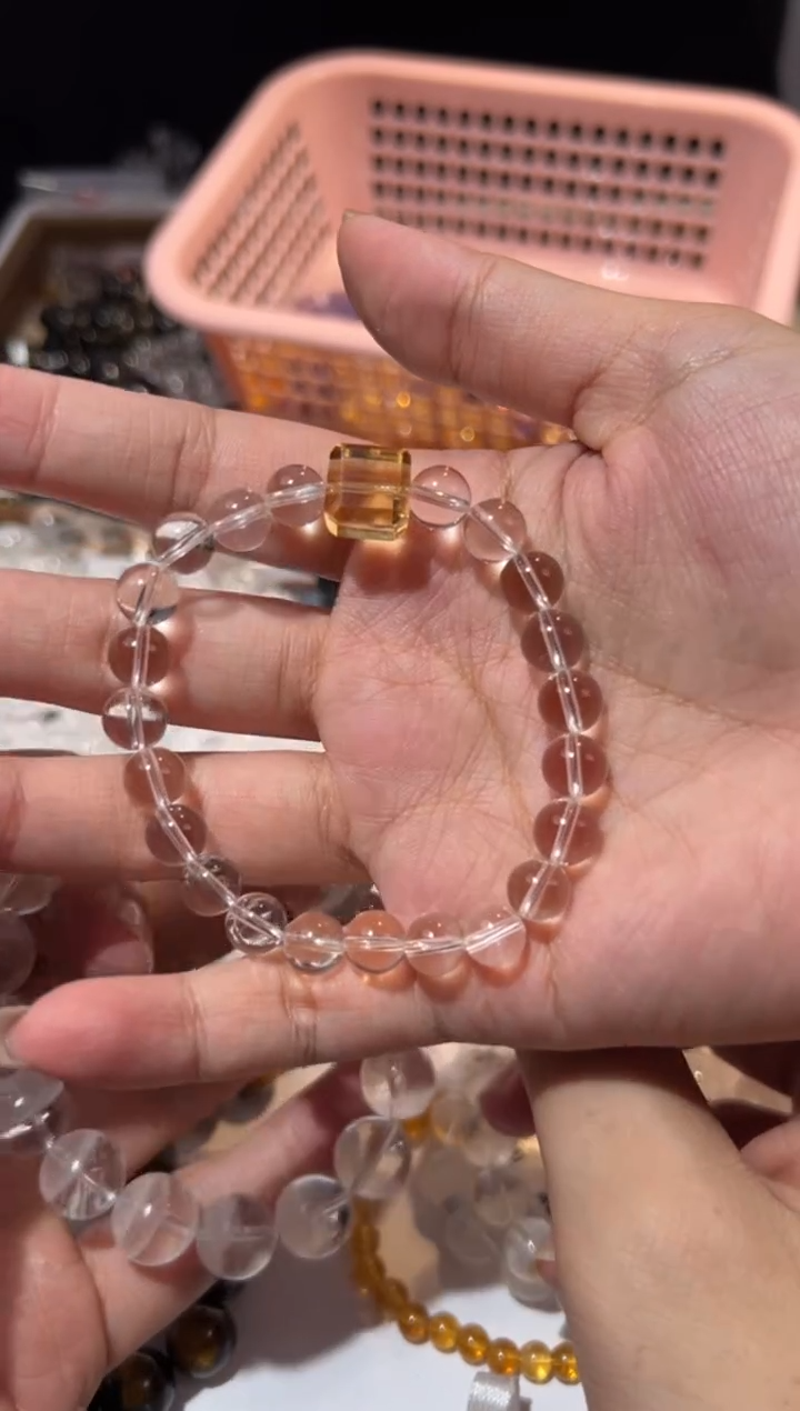 【闪购商品】水晶手链未镶嵌8mm黄水晶diy