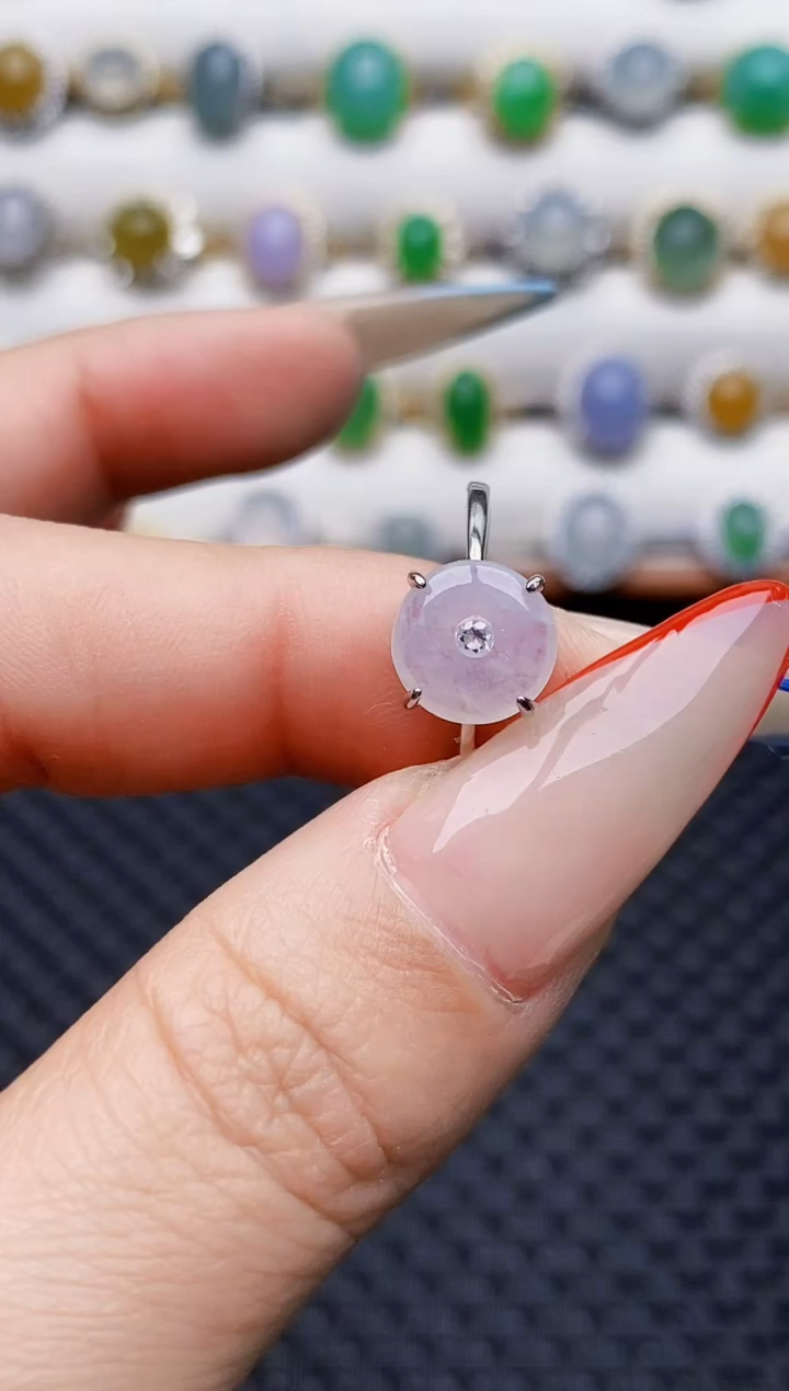 银S925镶嵌戒指翡翠1034