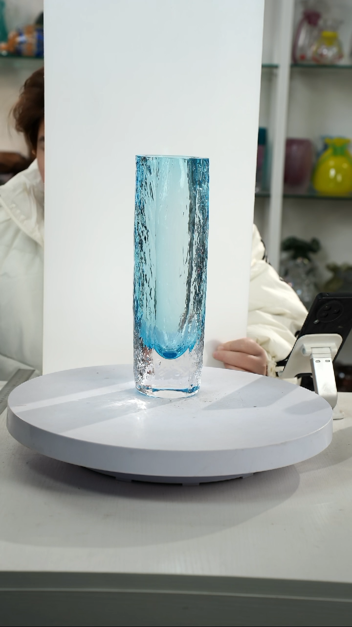 【闪购商品】琉璃【弘扬】高30轻奢琉璃花器正常手工痕迹
