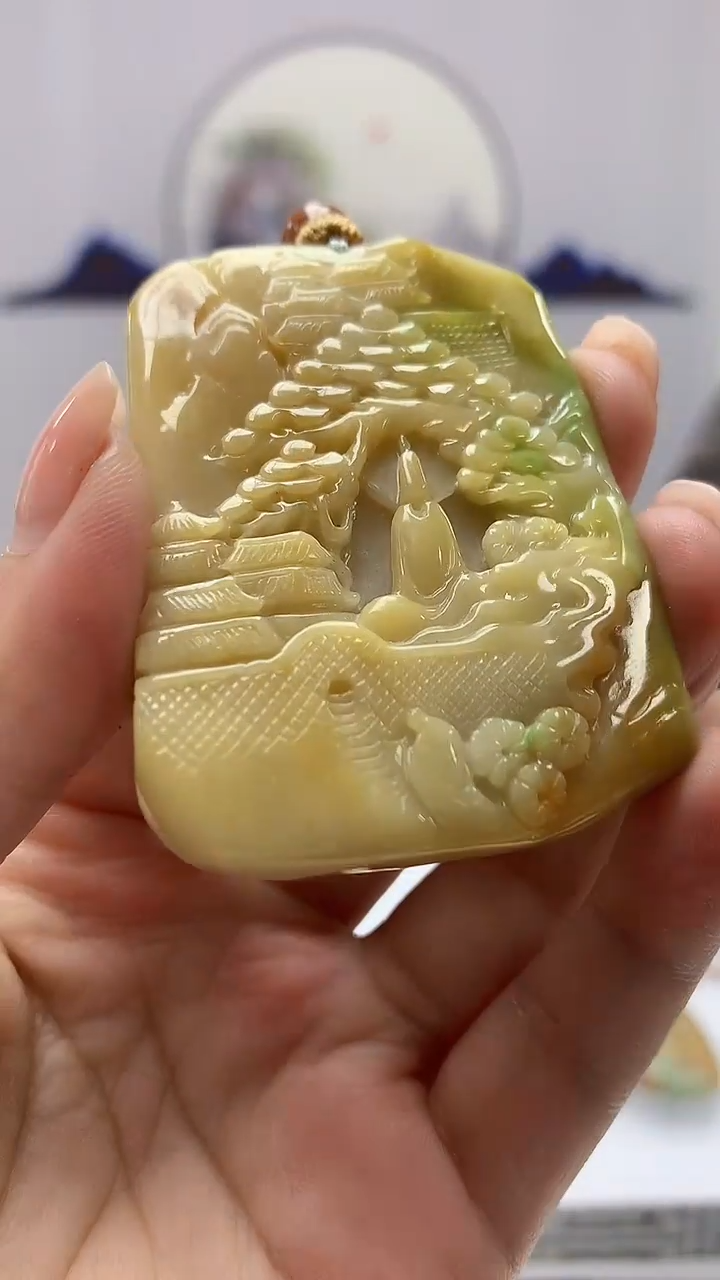 【闪购商品】定制翡翠未镶嵌5060ms-毛货挂件284