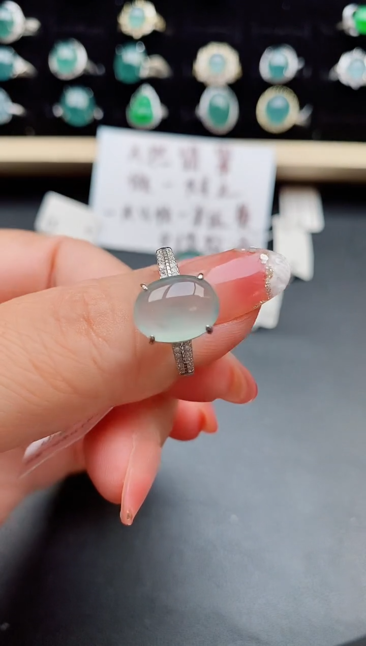 【闪购商品】翡翠戒指银S925镶嵌058050